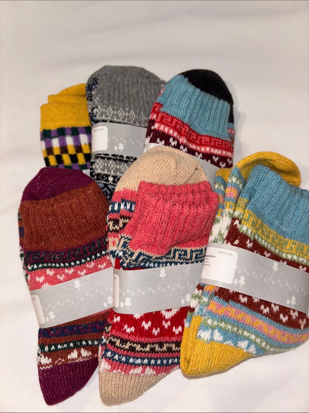 6 Pairs Footfox Women/Girl Warm Wool Socks